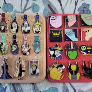 Disney Trading Pins Villains Lot, Cruela, Scar, Maleficent, Hook+++